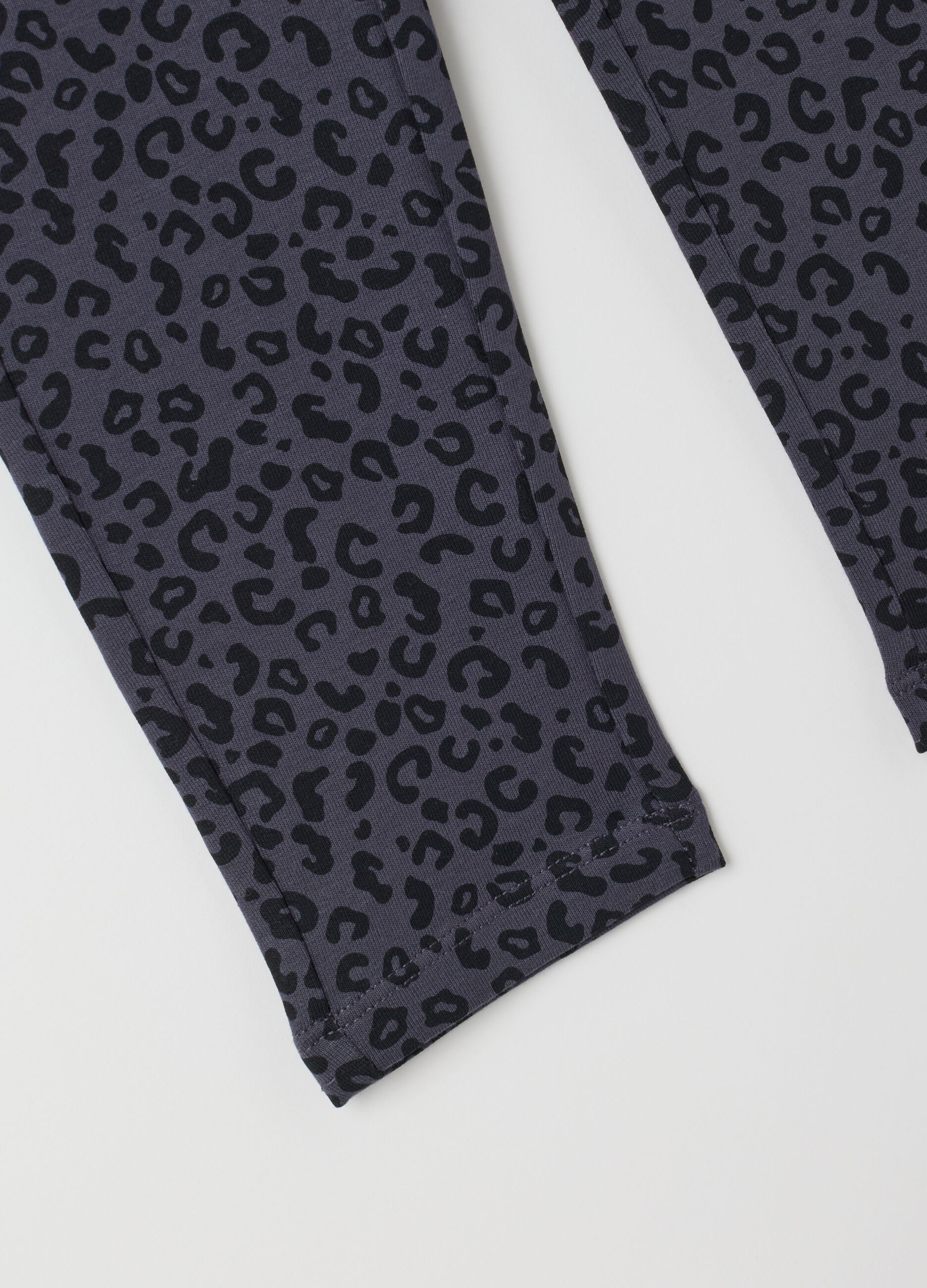 Treggings da bambina in cotone grigi slim fit