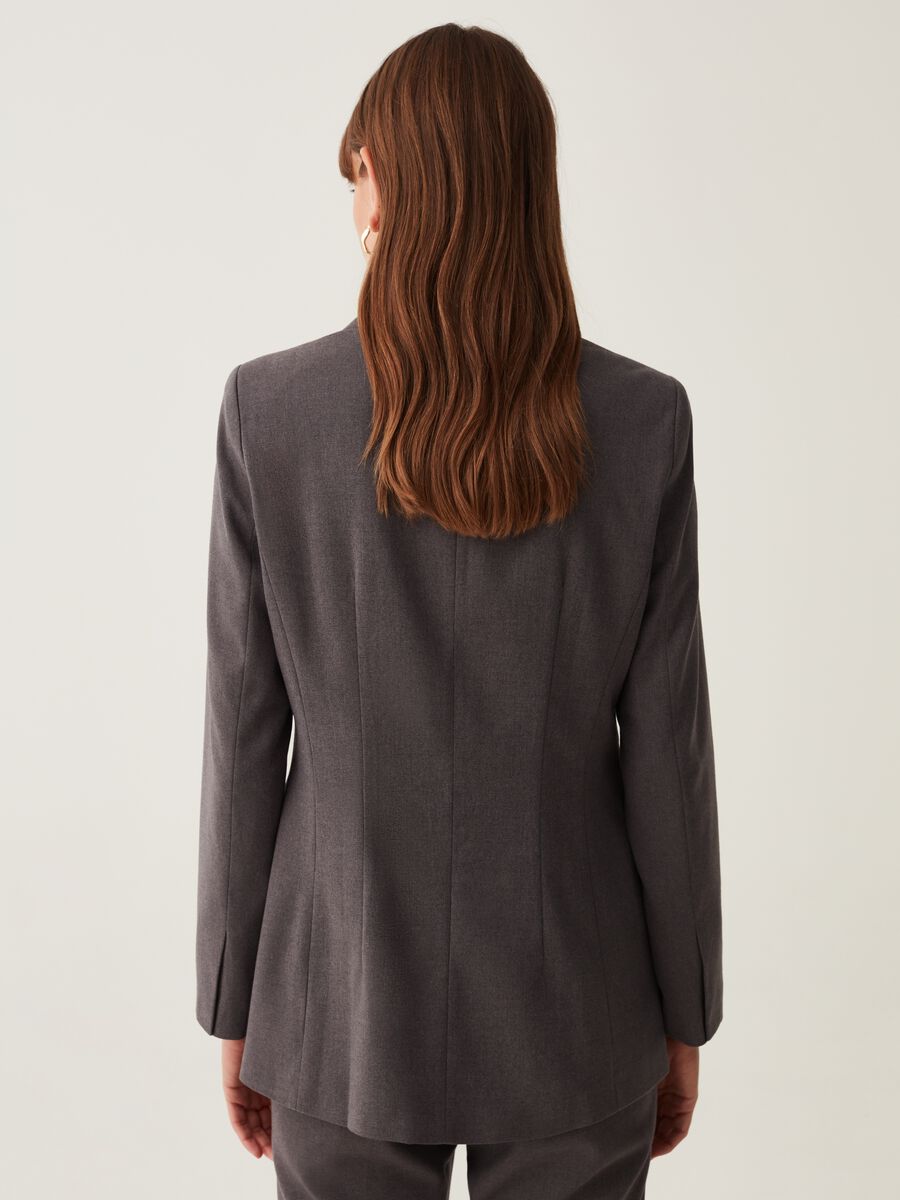 Solid colour single-breasted blazer_2