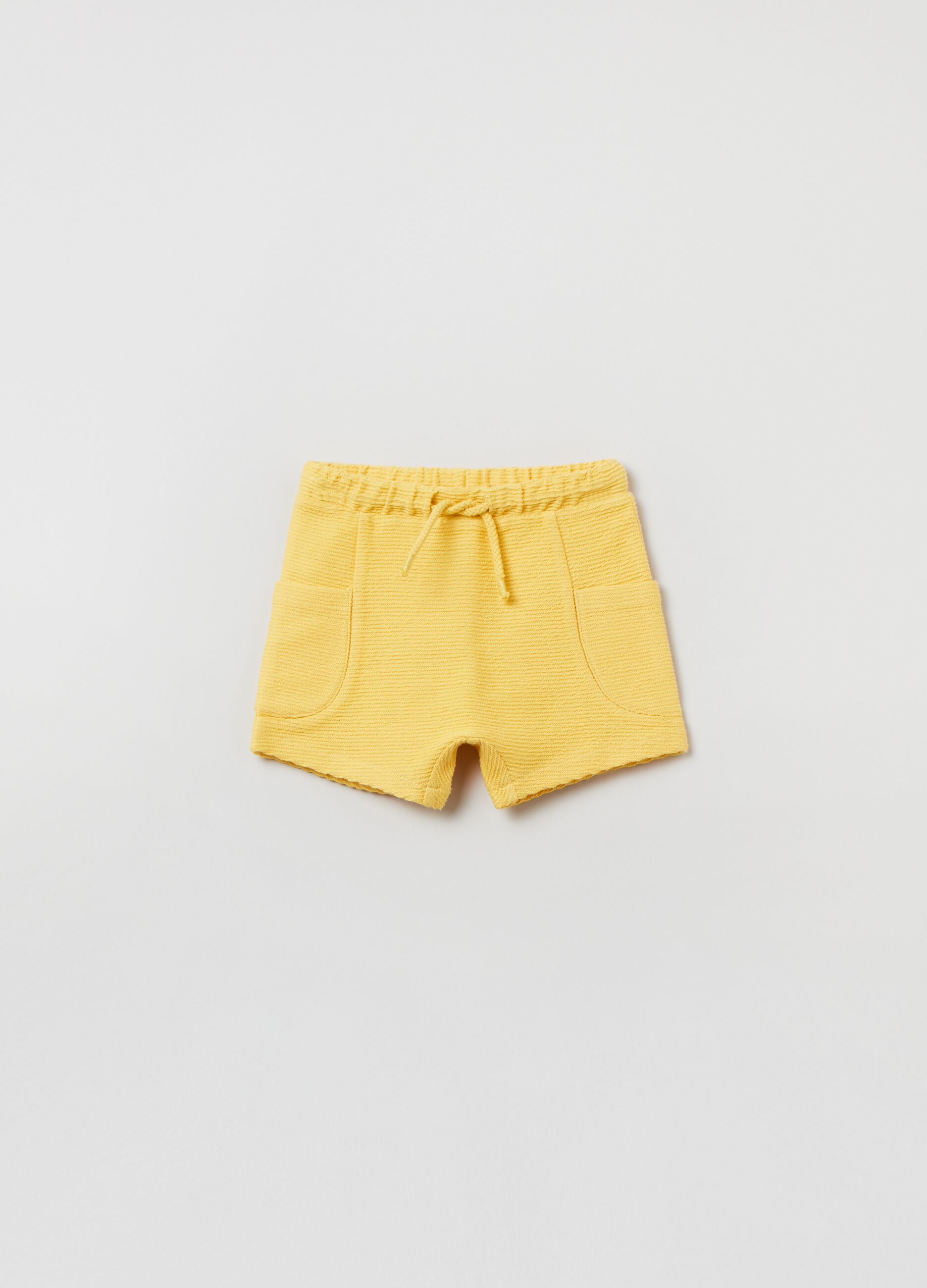 Shorts a trama rigata con coulisse