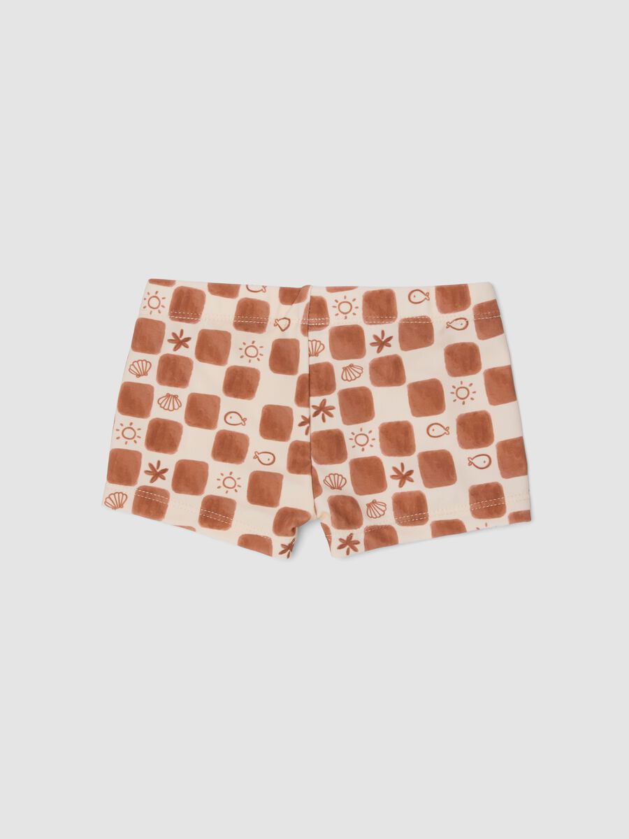 Brown stretch swim boxer shorts_1