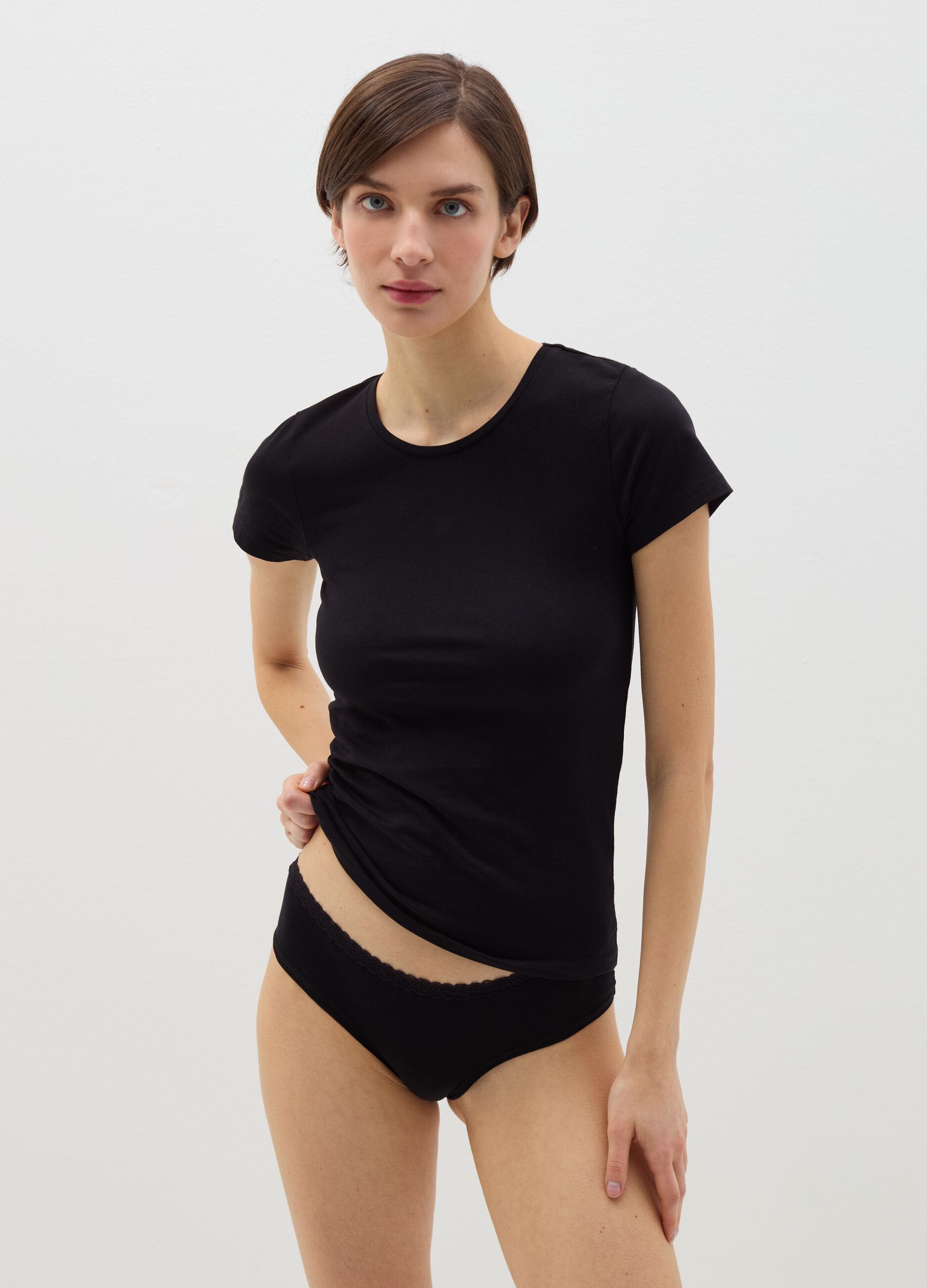 T-shirt intima in cotone stretch