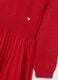Abito rosso in jersey lavorato da bambina con gonna regular fit_2