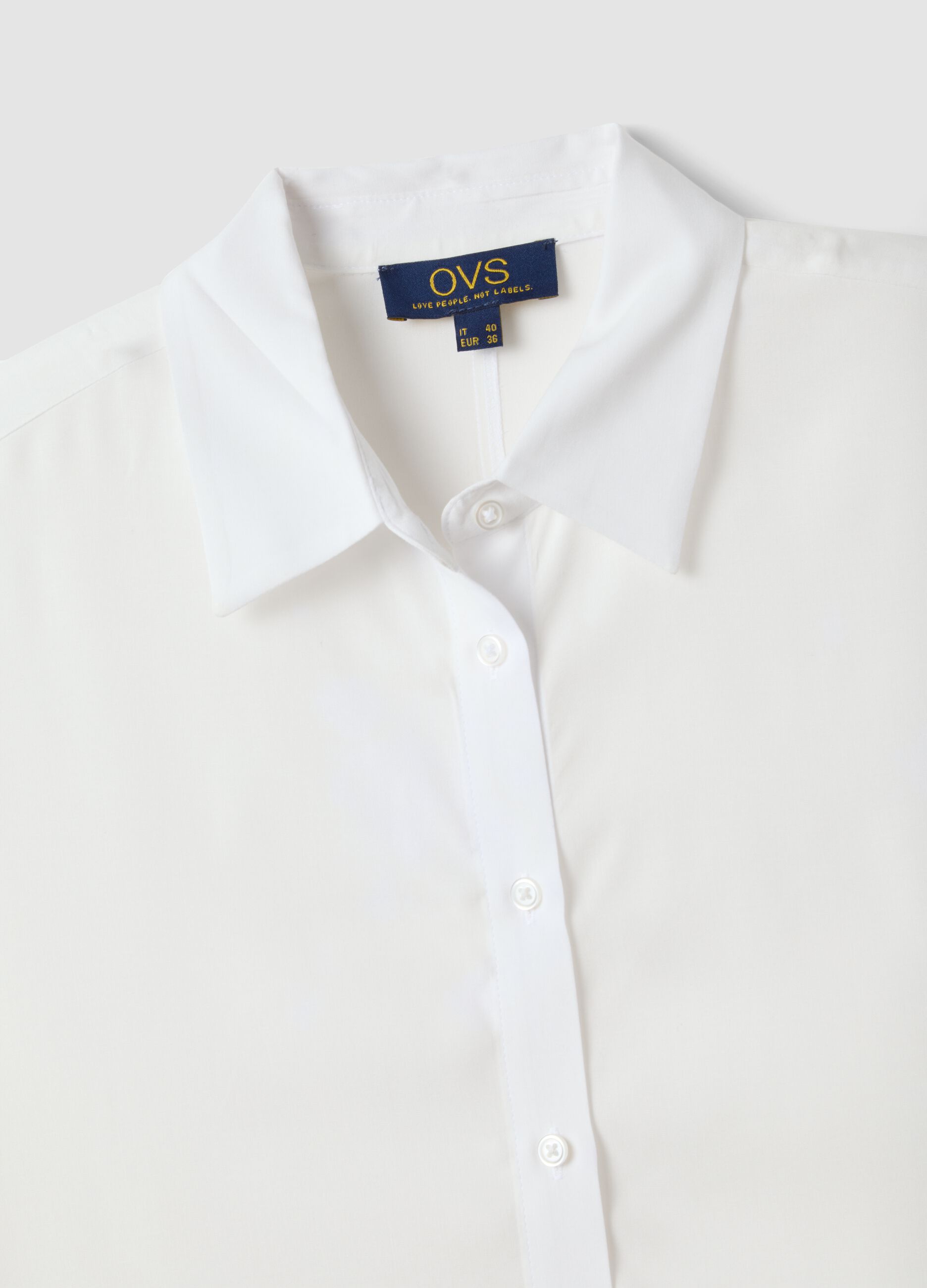 Camicia bianca in pura viscosa regular fit