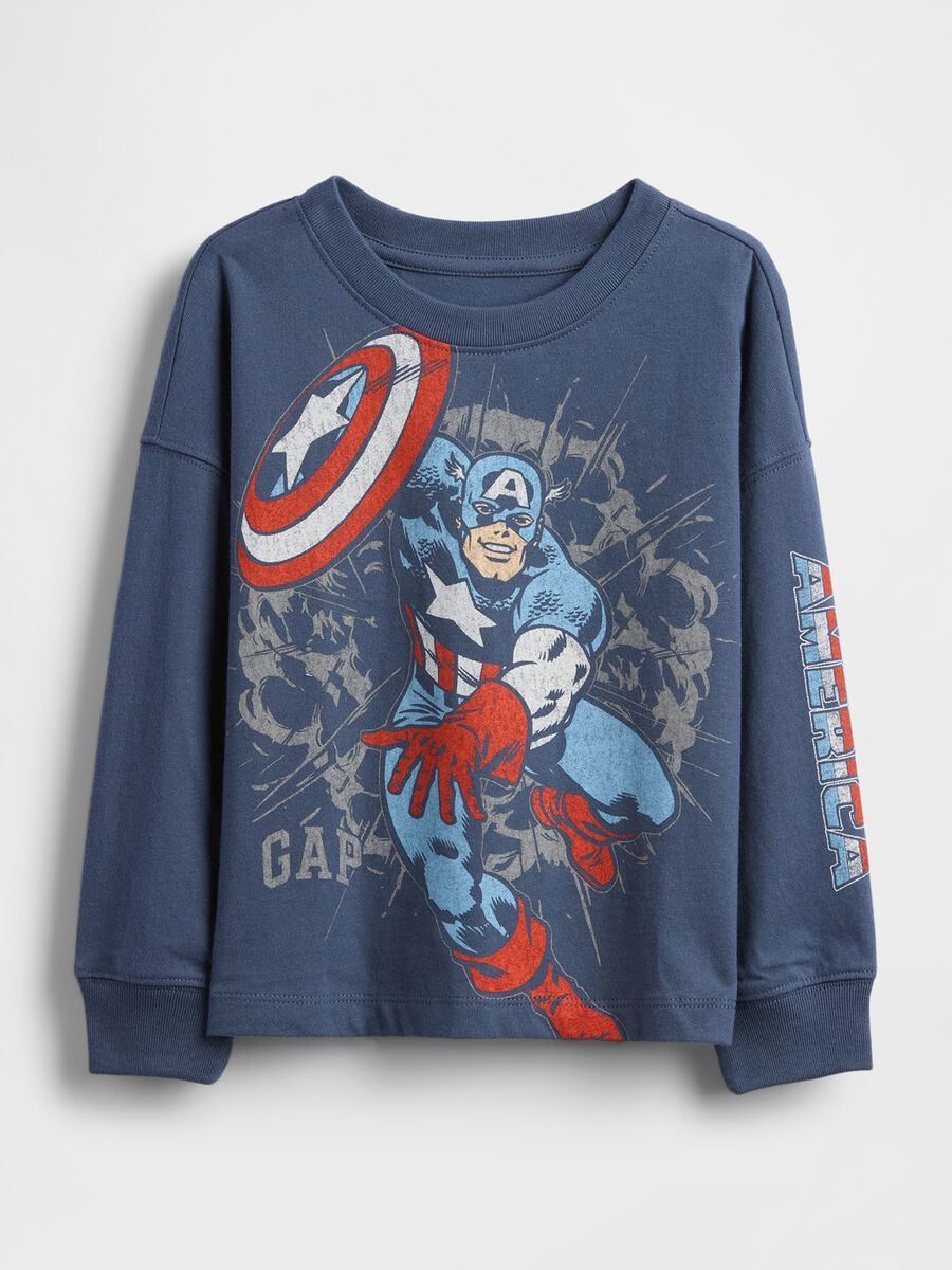 Blue cotton long sleeve shirt Captain America_0
