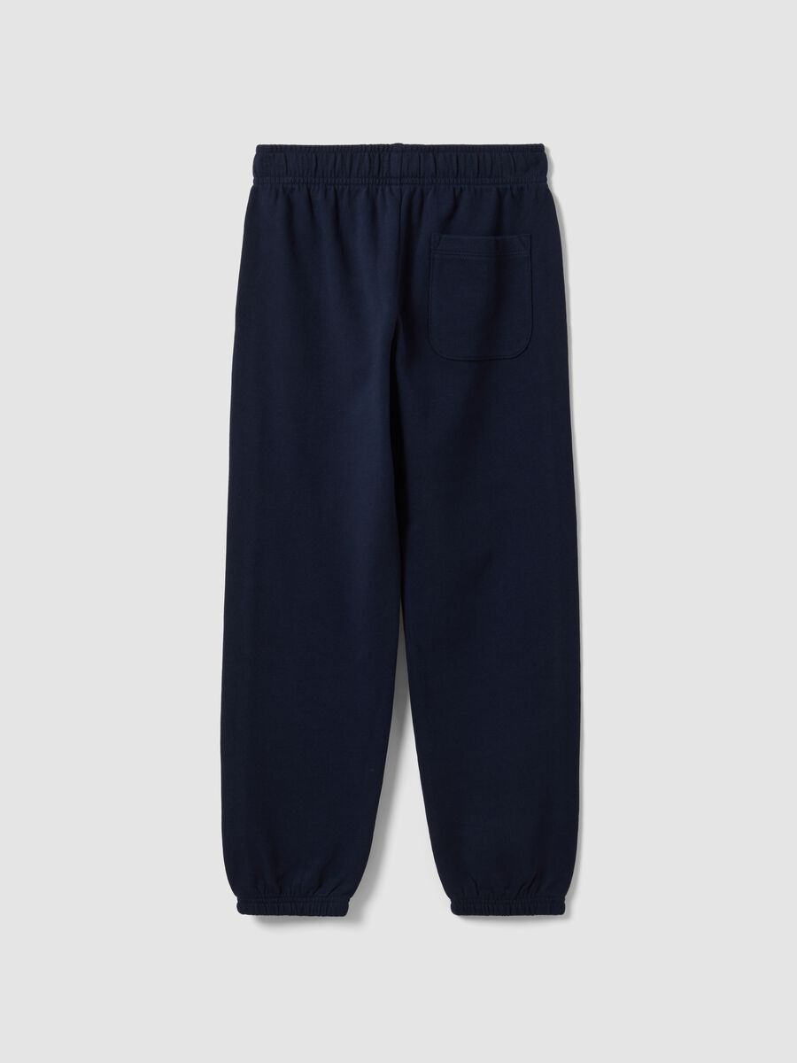 Pantaloni jogger blu in puro cotone organico comfort fit per bambino_1