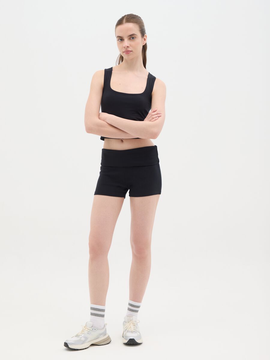 Women's Black Fitted Cotton Tank Top_1