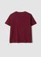 Red pure cotton crew-neck T-shirt with bow print, regular fit_2