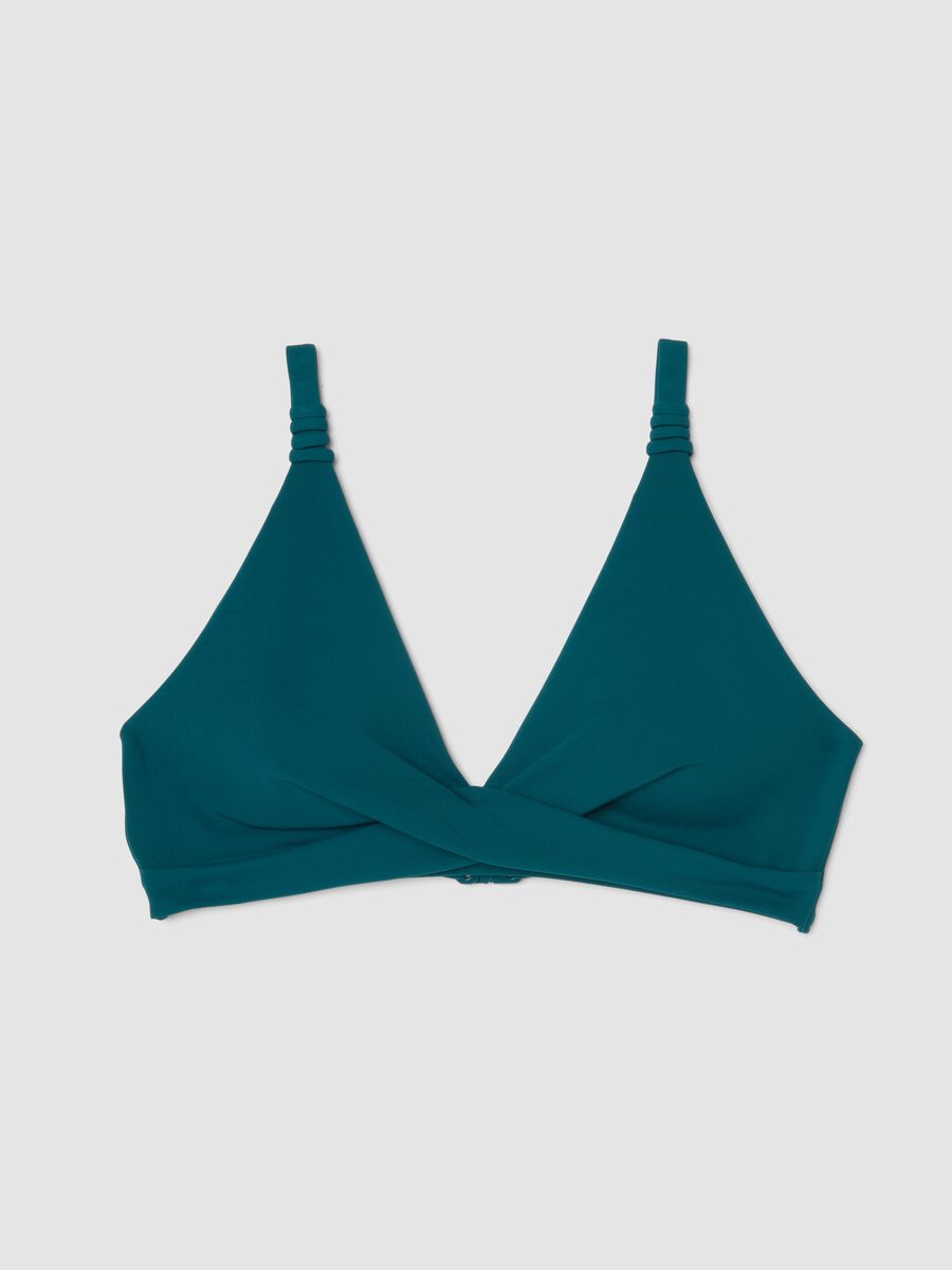 Top bikini a triangolo verde in tessuto elasticizzato con effetto shaping_4