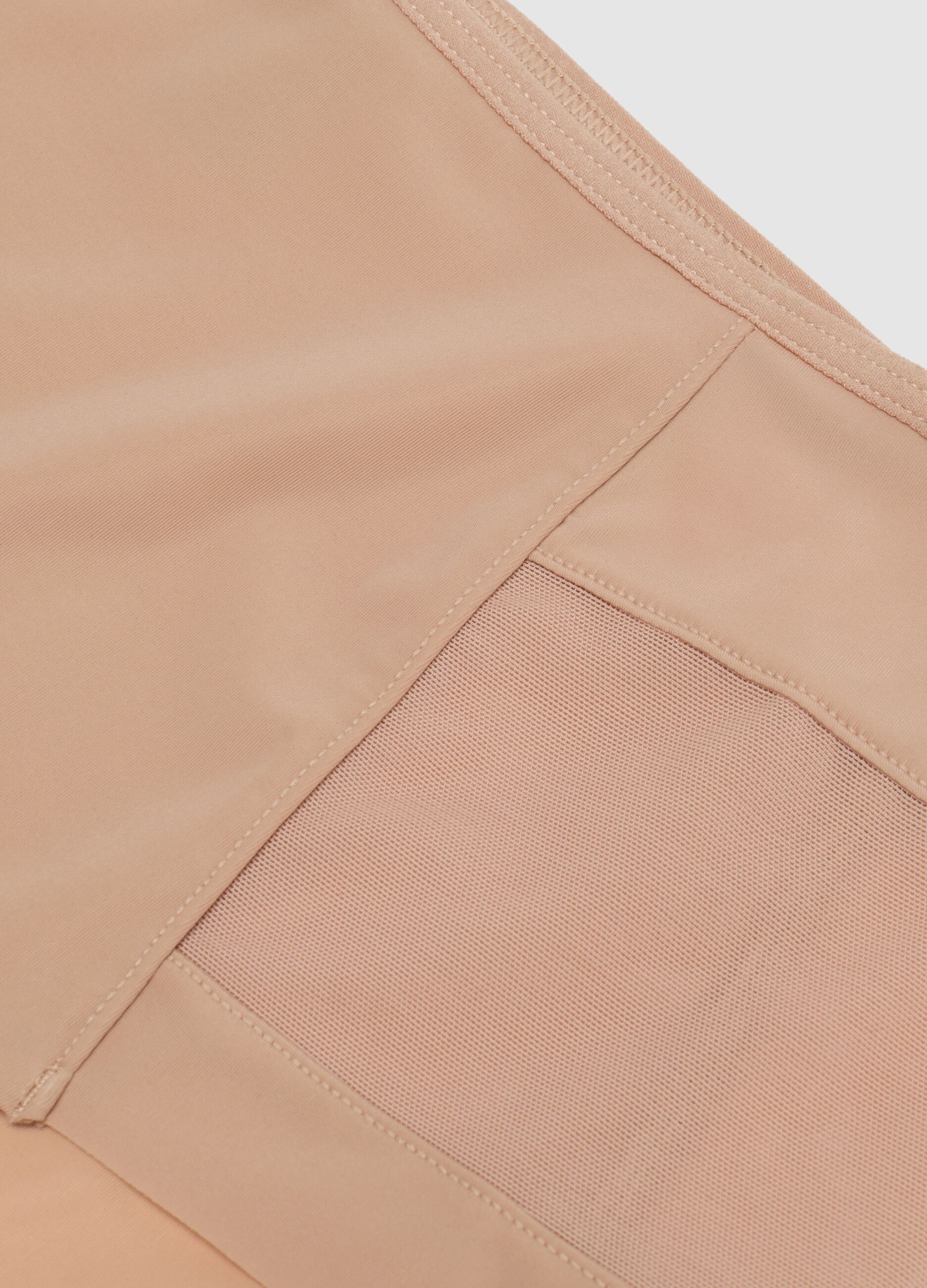 High-waisted briefs in beige stretch blend