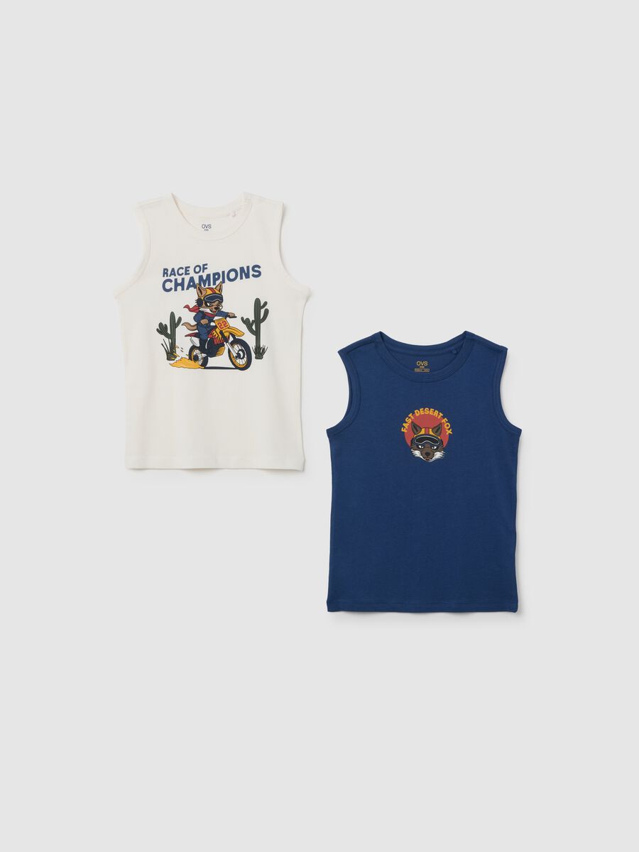 Children's multicolour pure cotton regular fit vests with prints_0