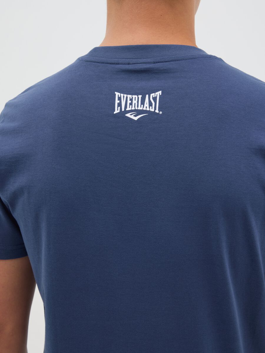 Blue Short Sleeve T-shirt with Everlast Logo Print_2