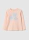 Pink pure cotton t-shirt with butterflies for girls_0