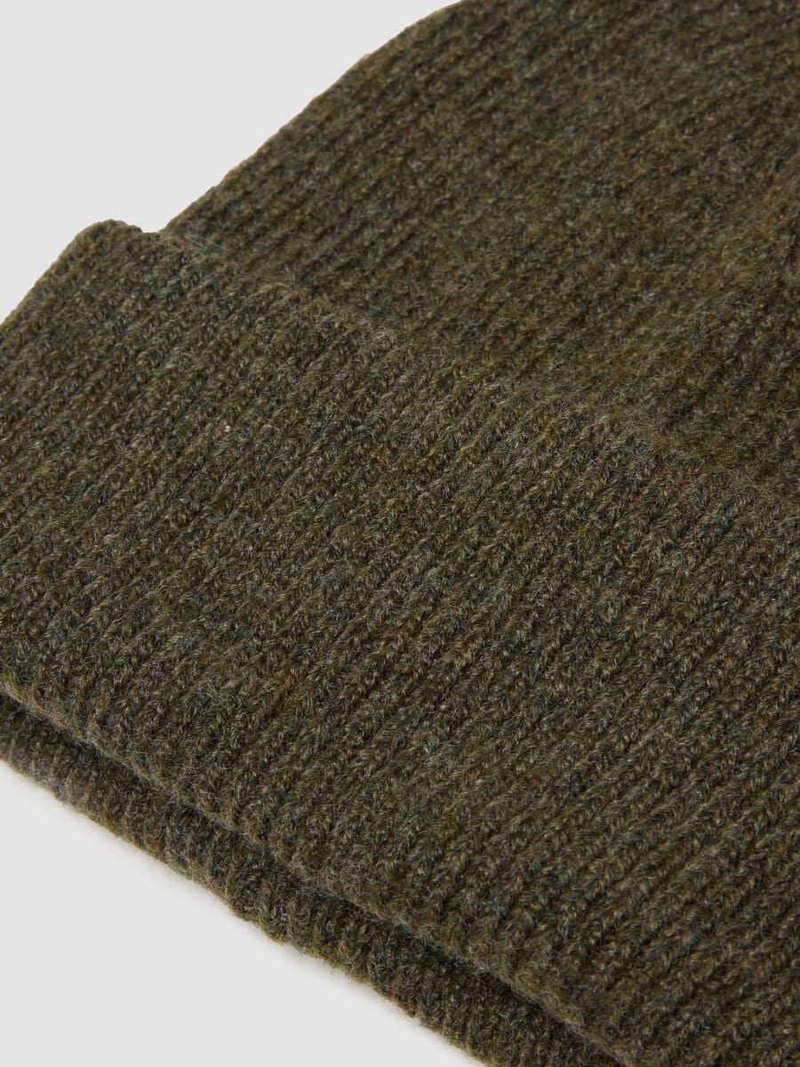 Khaki Brown Stretch-Fabric Beanie_1