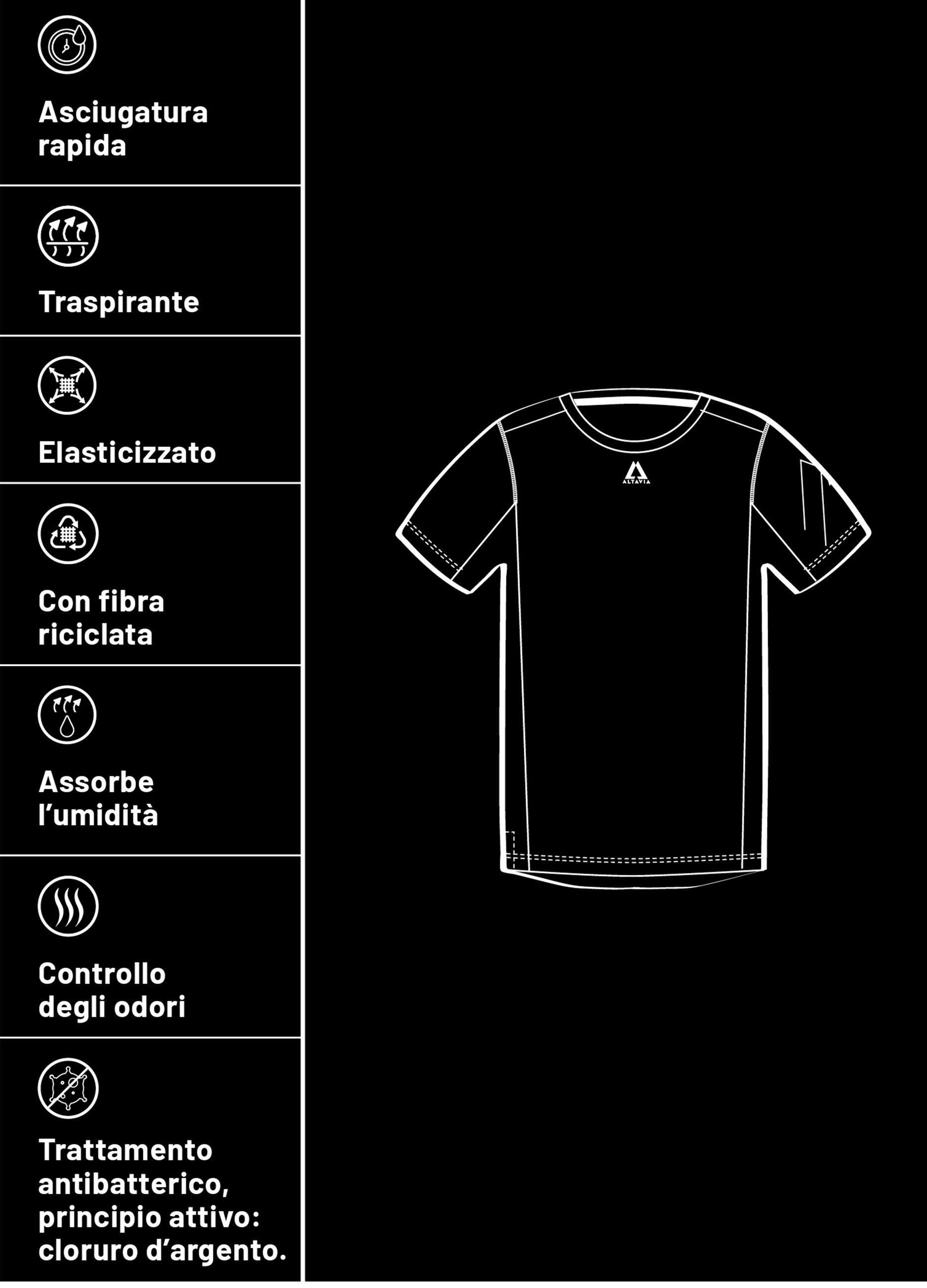 T-shirt in tessuto tecnico con stampa Altavia