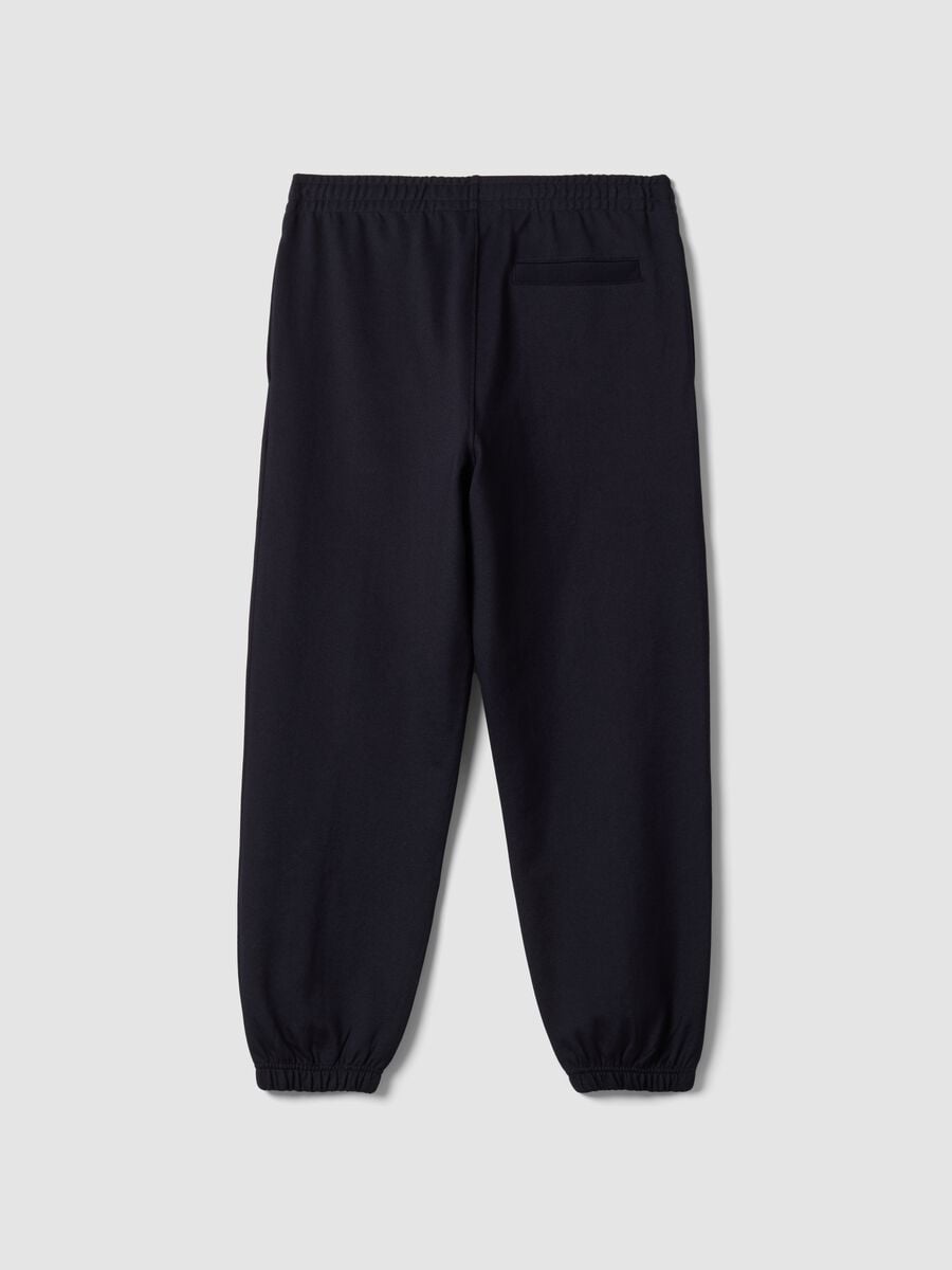 Pantaloni jogger blu notte in tessuto elasticizzato relaxed fit_5