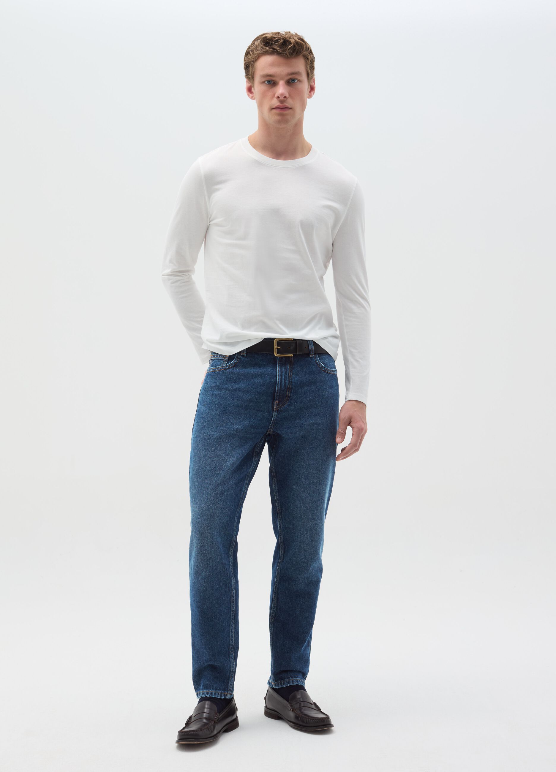Jeans relaxed fit con scoloriture