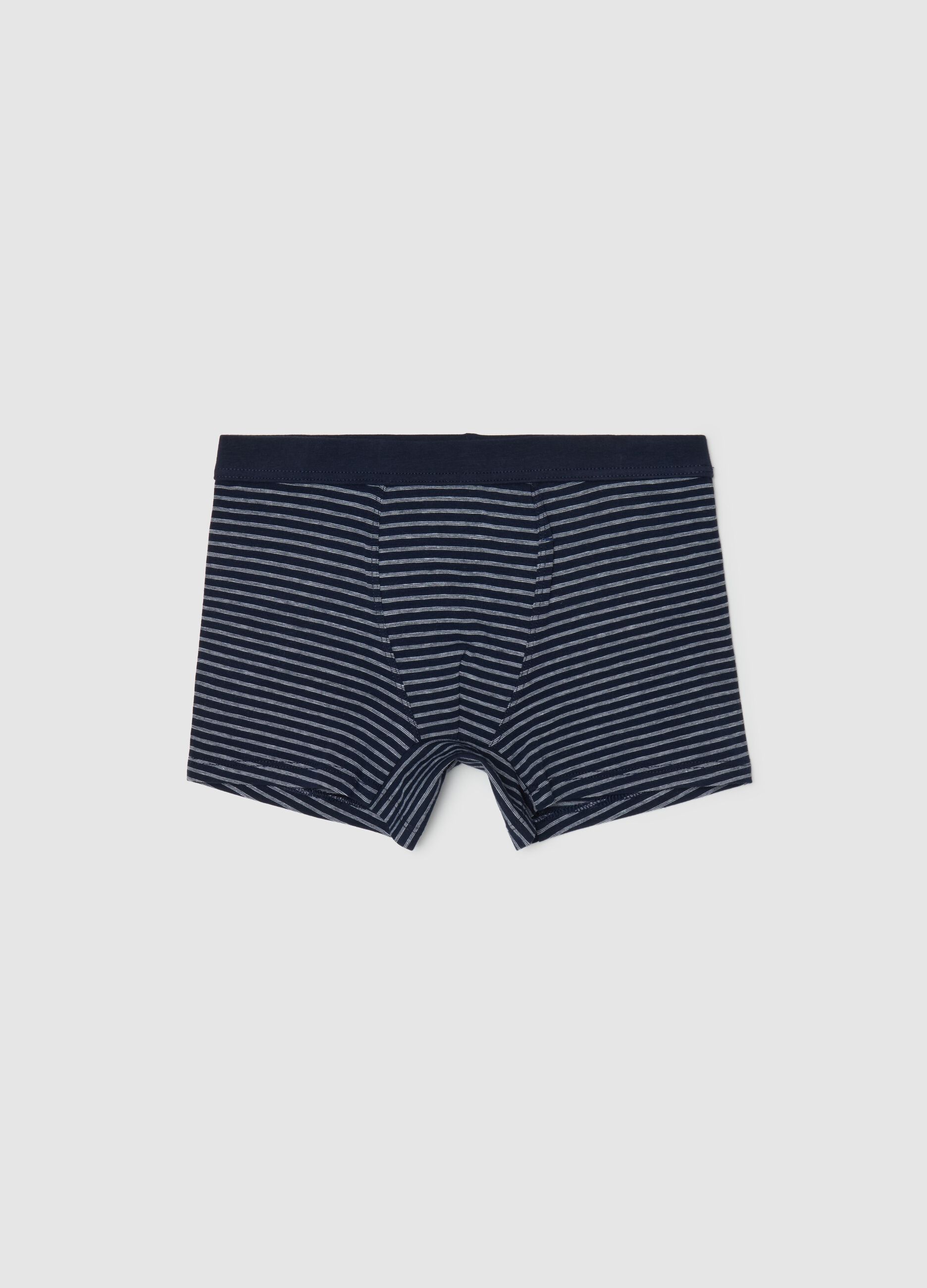 Boxer in cotone stretch in fantasia a righe