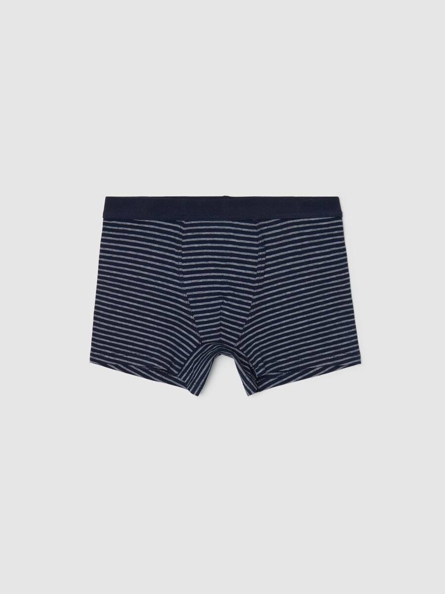 Boxer in cotone stretch in fantasia a righe _0