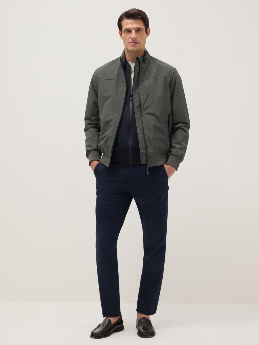 Giacca bomber verde regular fit con zip_1