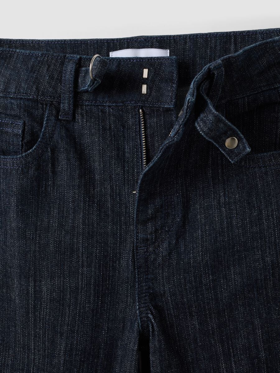 Blue bootcut stretch-cotton denim jeans_6