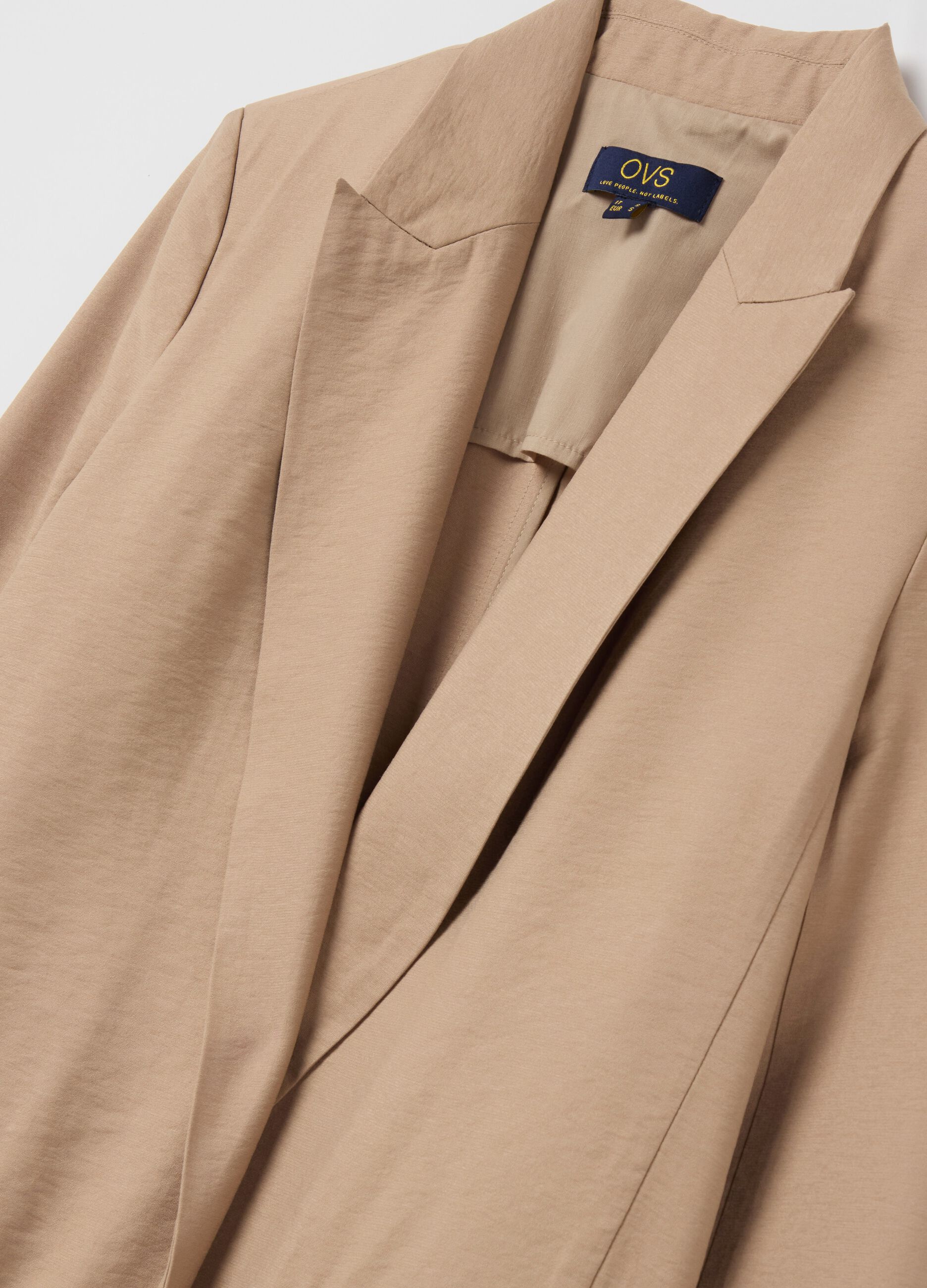 Open blazer in crêpe