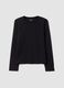 T-shirt nera in jersey di puro cotone a maniche lunghe regular fit_0