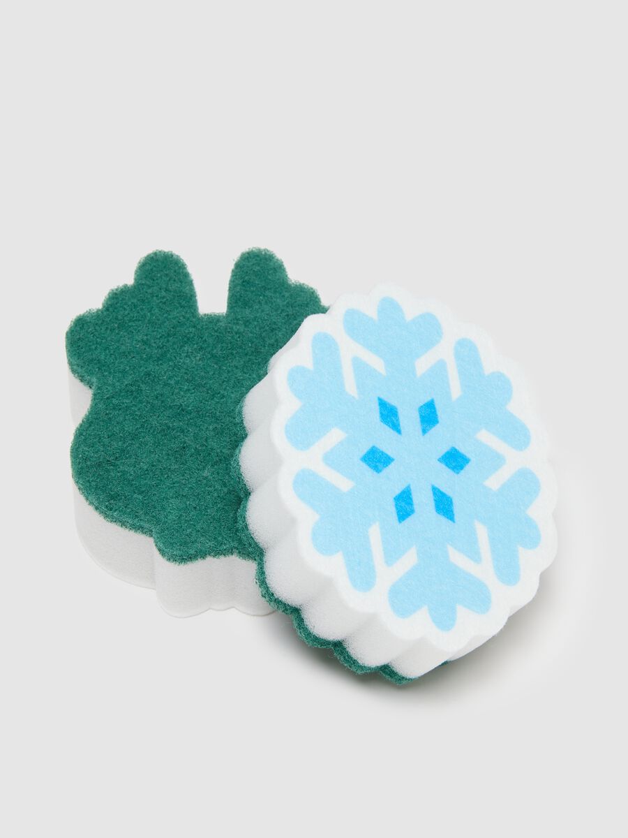 Multicolour Christmas sponge twin pack in natural material_2