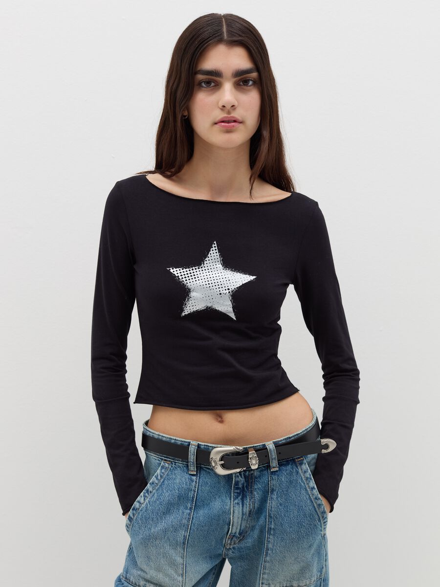 Long-sleeved T-shirt with print_0