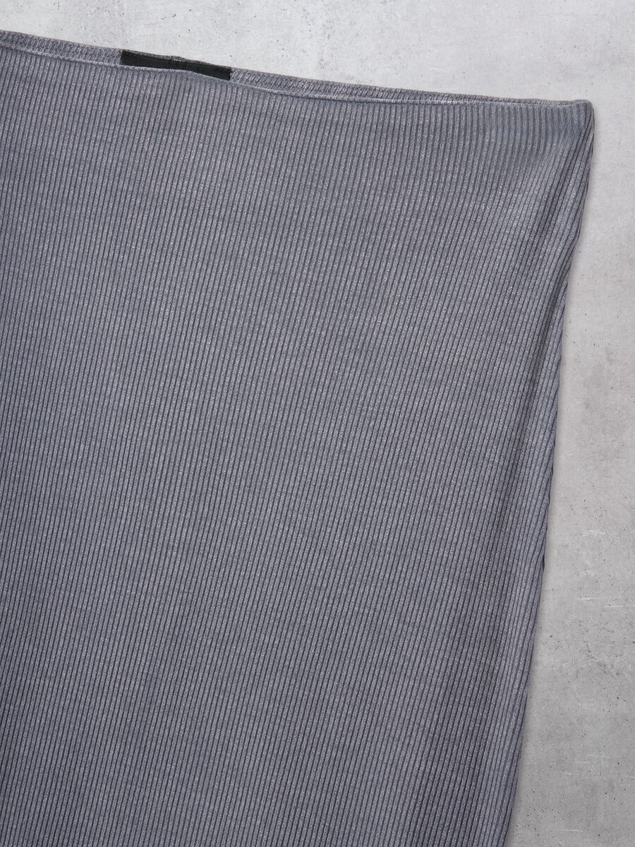 Ribbed Long Skirt Vintage Grey_6