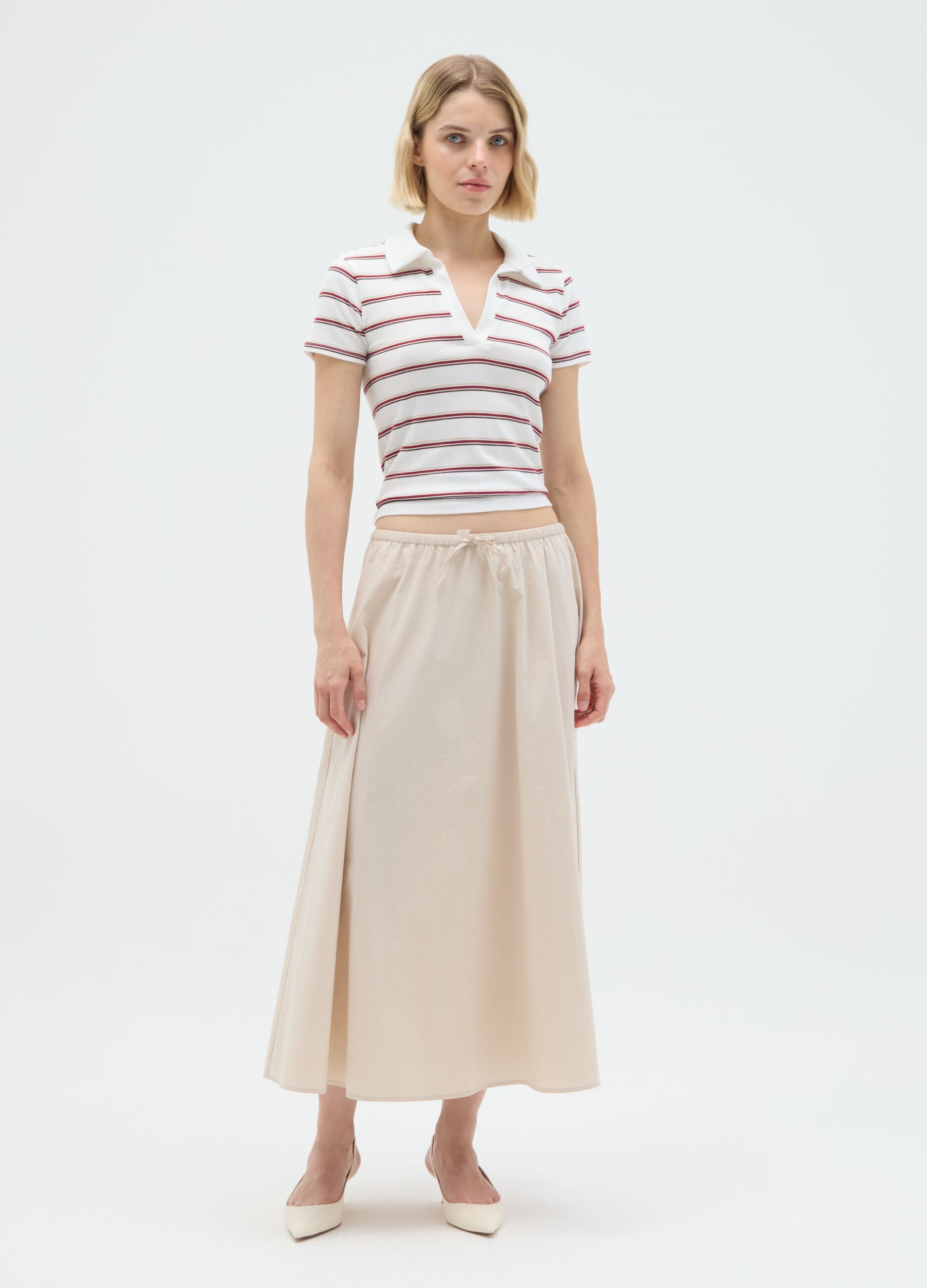Women's Polo Shirt in Pure Multicolour Cotton