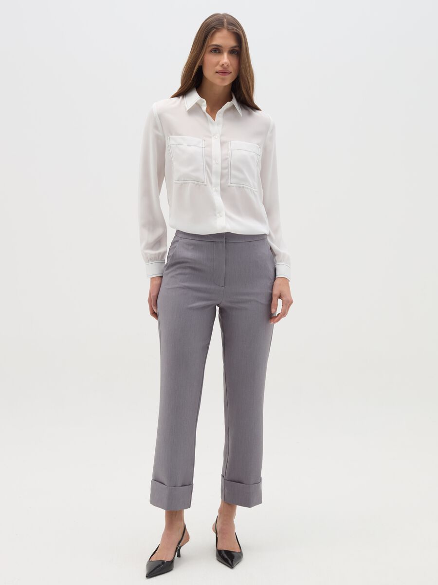 Crop trousers with folds_0