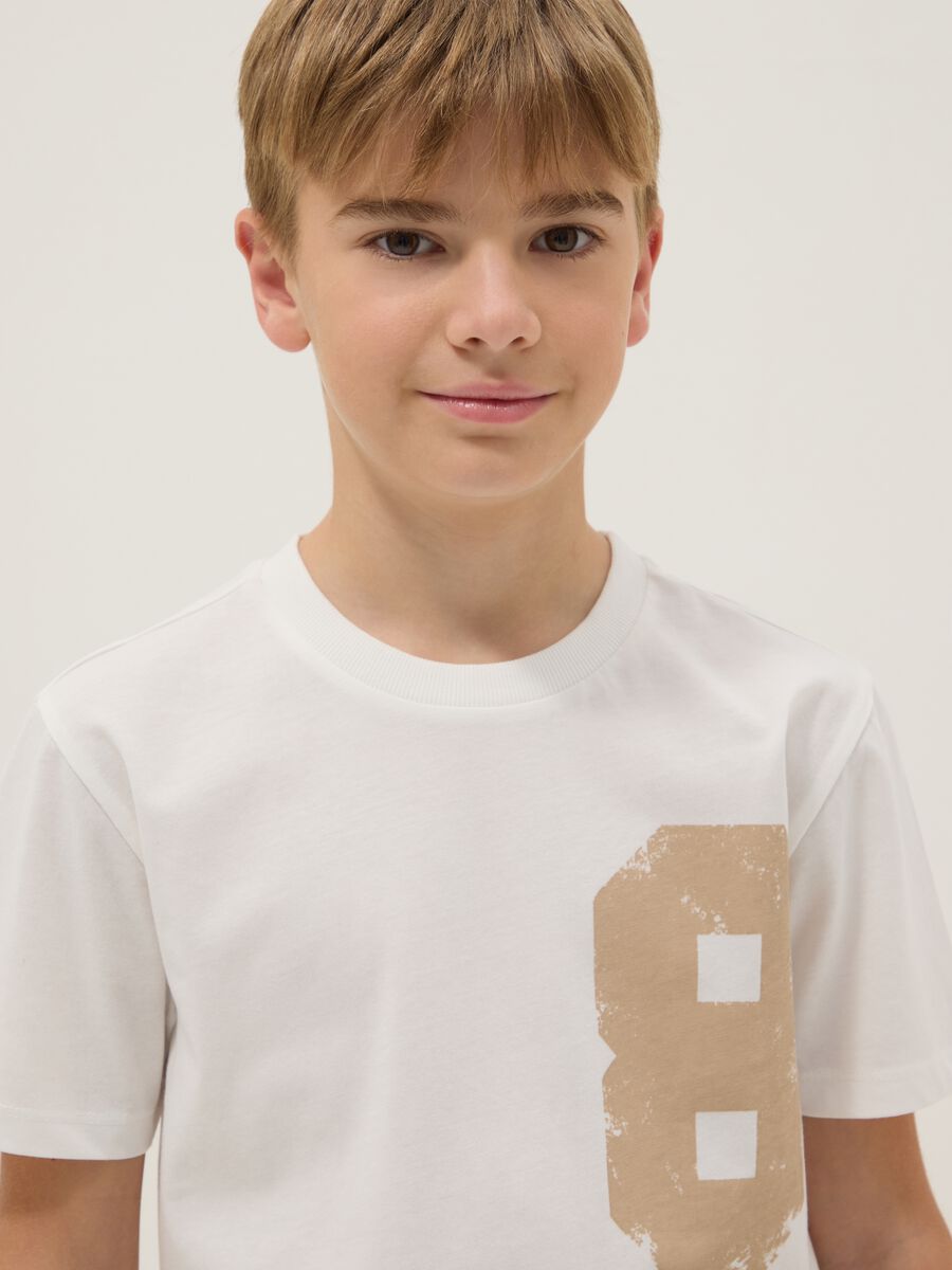 Boys' regular fit white pure cotton T-shirt with print_2
