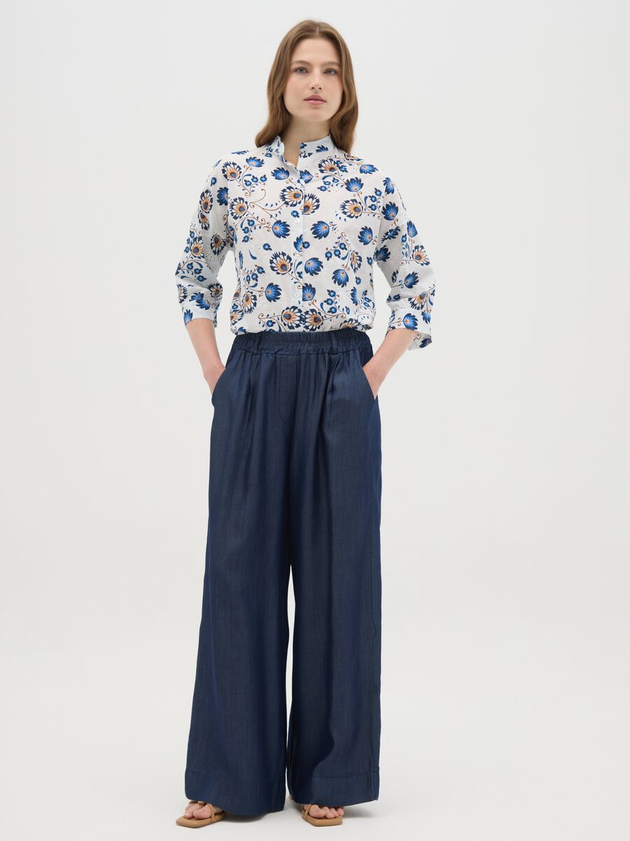 Multicolour regular fit women's shirt in pure cotton_3