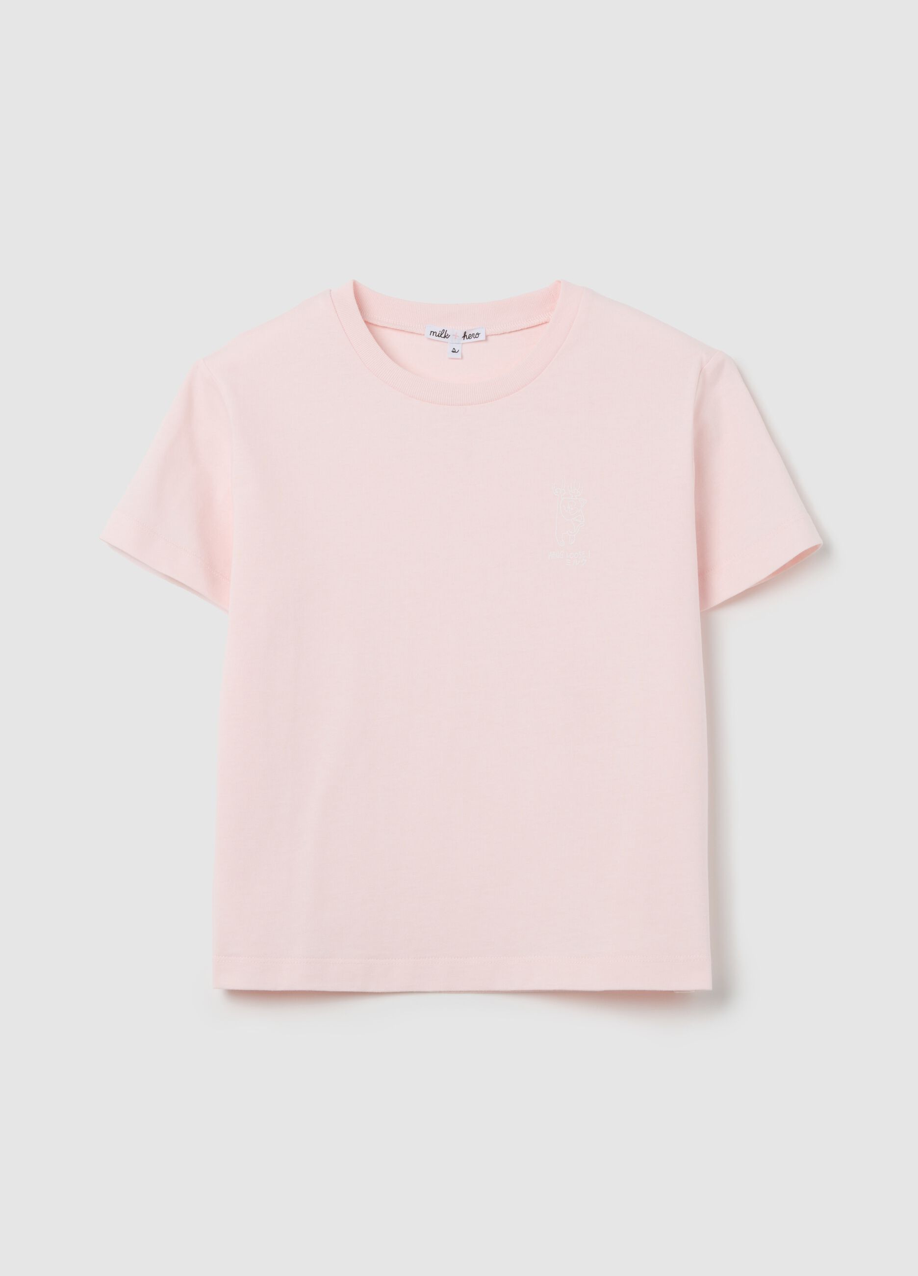 Pink boxy-fit T-shirt in cotton