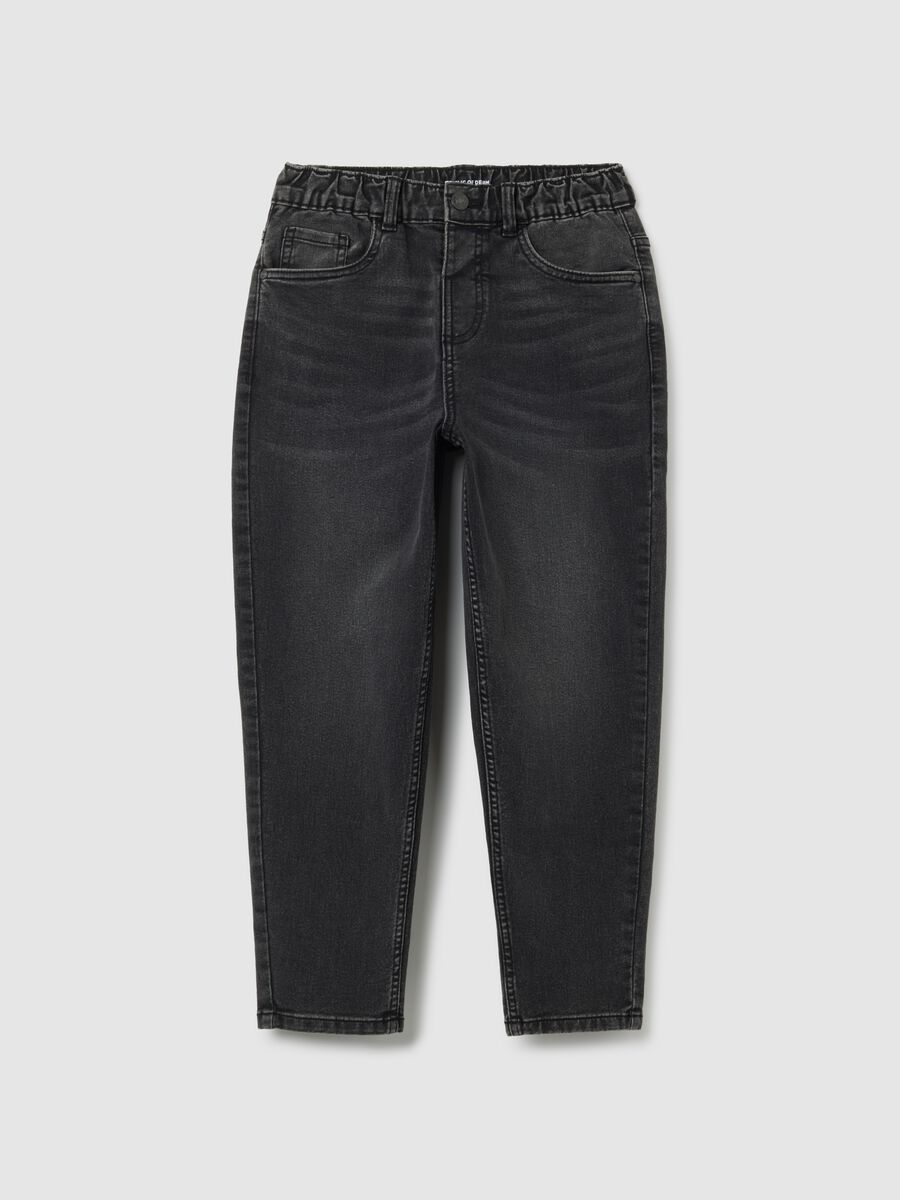 Pantaloni da ragazzo in denim nero comfort_0