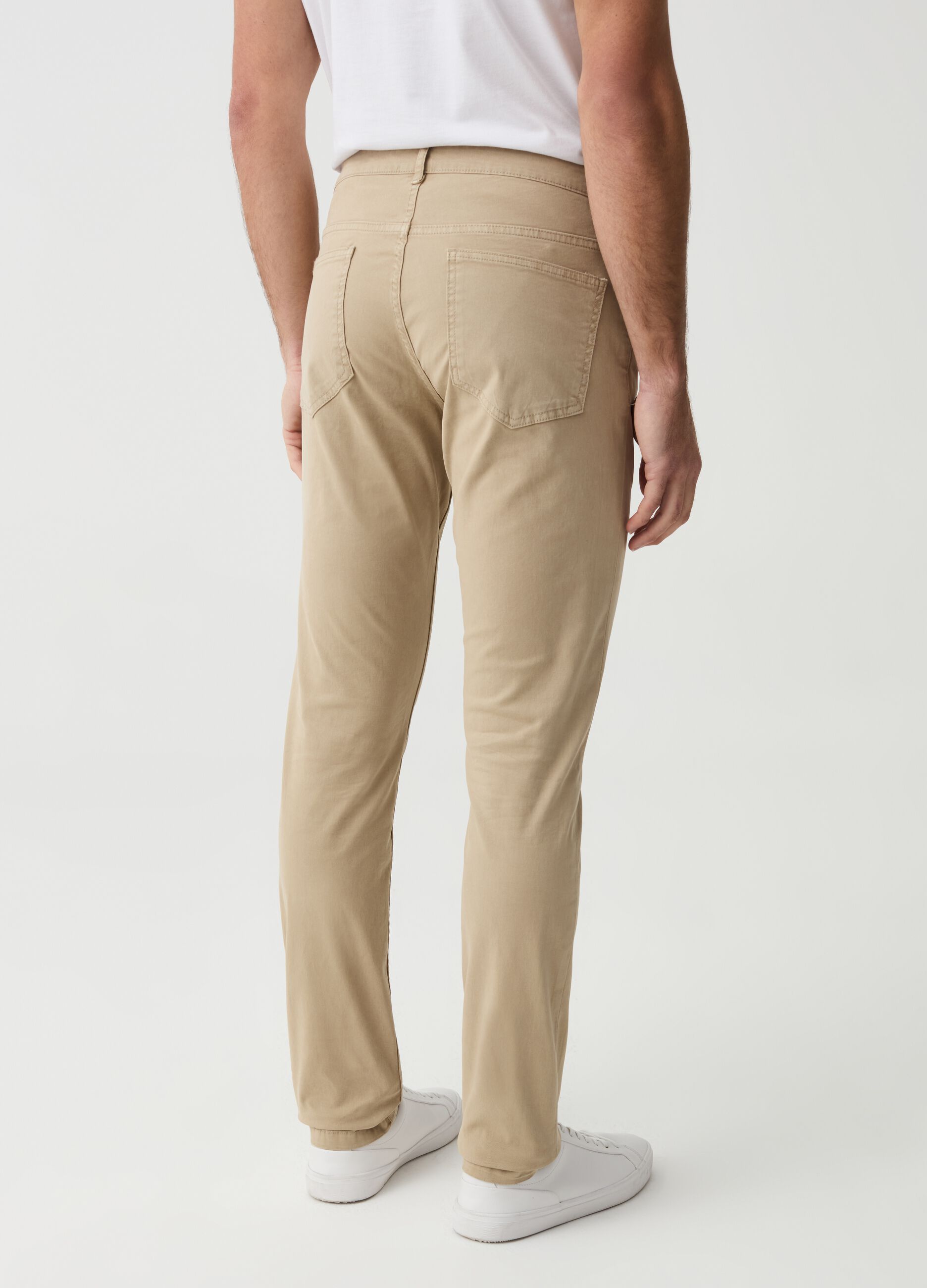 Pantaloni in cotone stretch cinque tasche