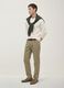 Pantaloni beige in cotone elasticizzato slim fit_0