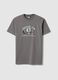 Grey pure cotton T-shirt regular fit with Brooklyn Nets print_0