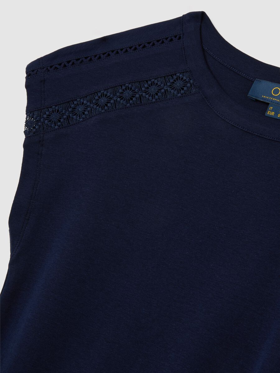 Women's regular fit blue pure cotton t-shirt_1
