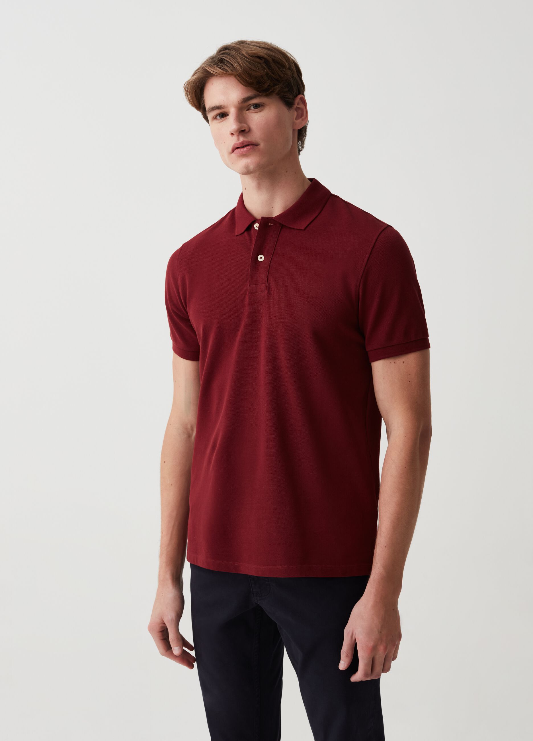 Organic cotton pique polo shirt