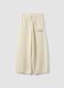 White cotton-blend wide-leg trousers_0