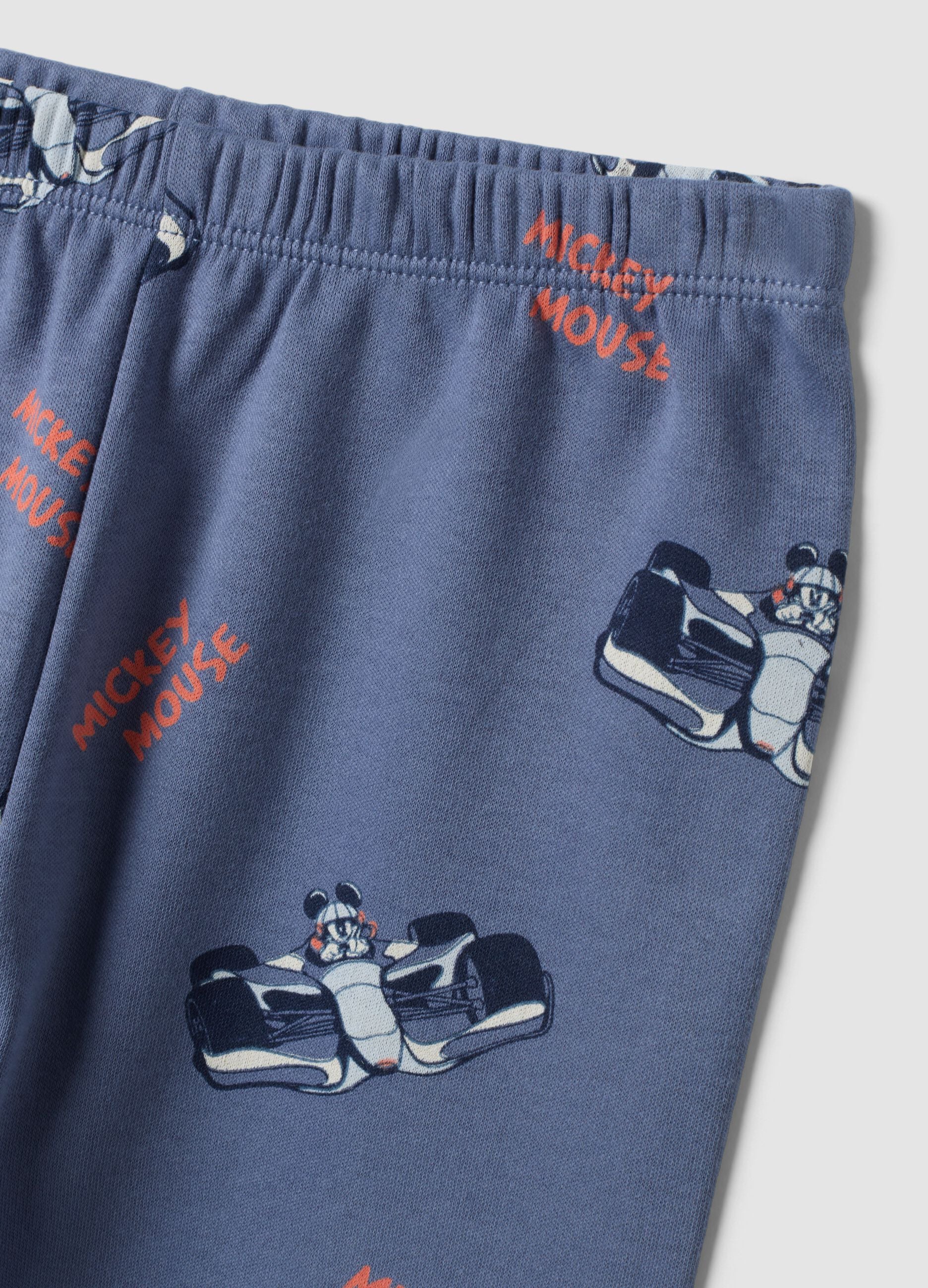 Blue organic cotton pyjamas with Mickey Mouse print