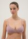 Pink stretch cotton bra with thin straps_0