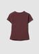 Brown fitted stretch cotton T-shirt with rhinestone embellishments_1