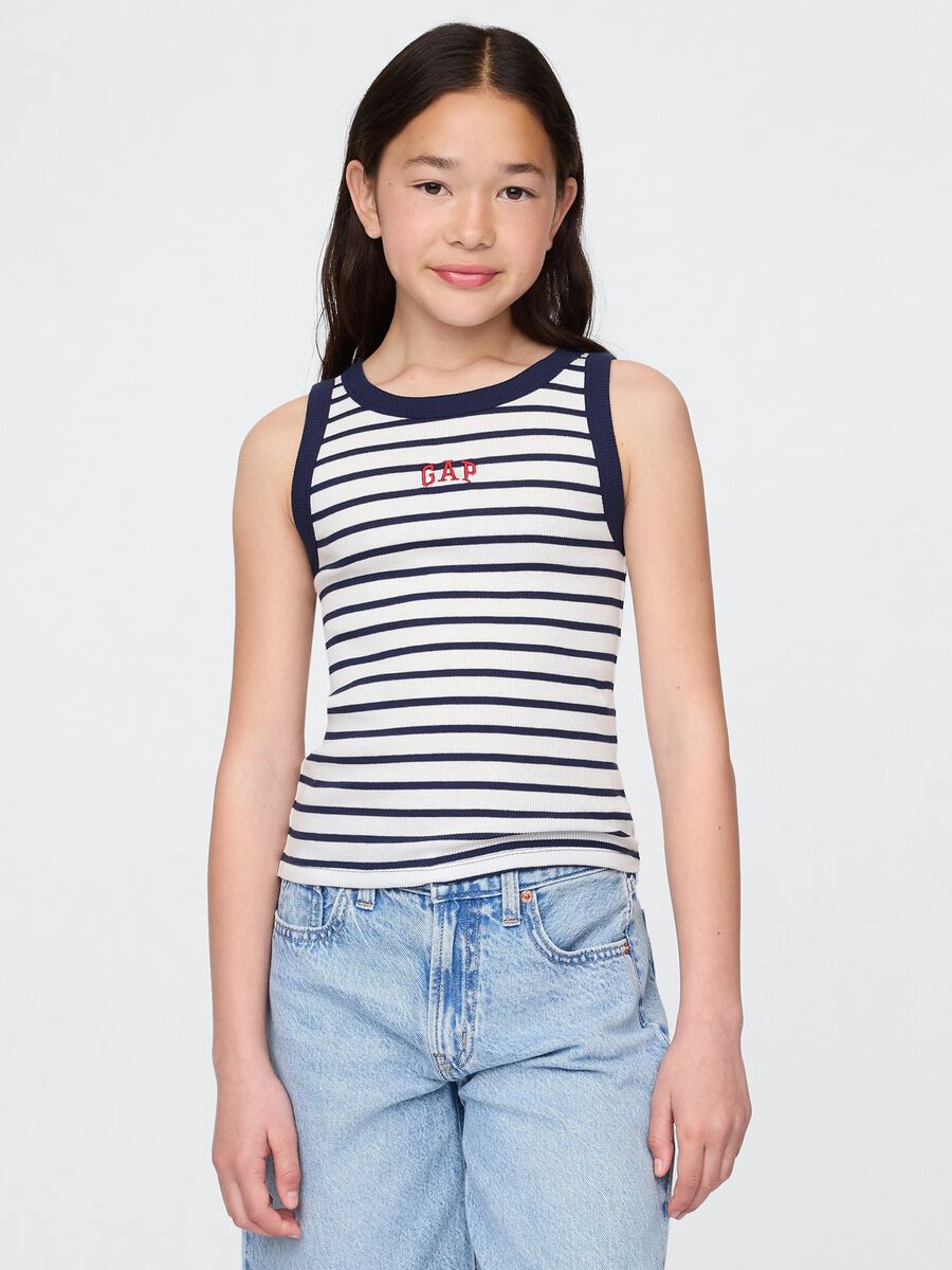 Striped Sleeveless Top_0