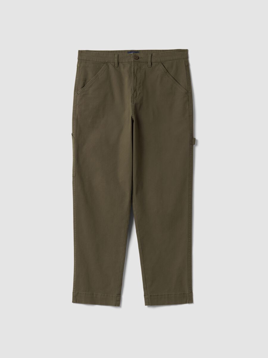 Slim Fit Green Stretch Cotton Chino Trousers_4