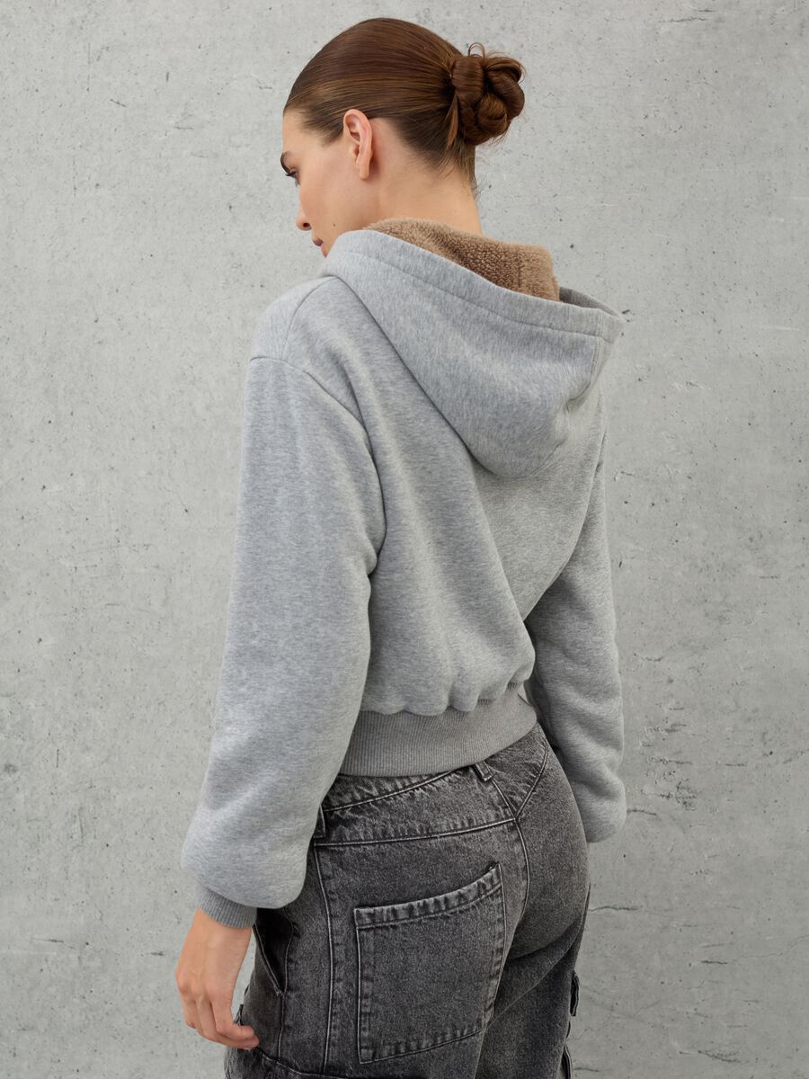 Teddy Zip Hoodie Grey Mélange_2