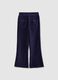 Girls' Cotton Blend Blue Flare Trousers_1