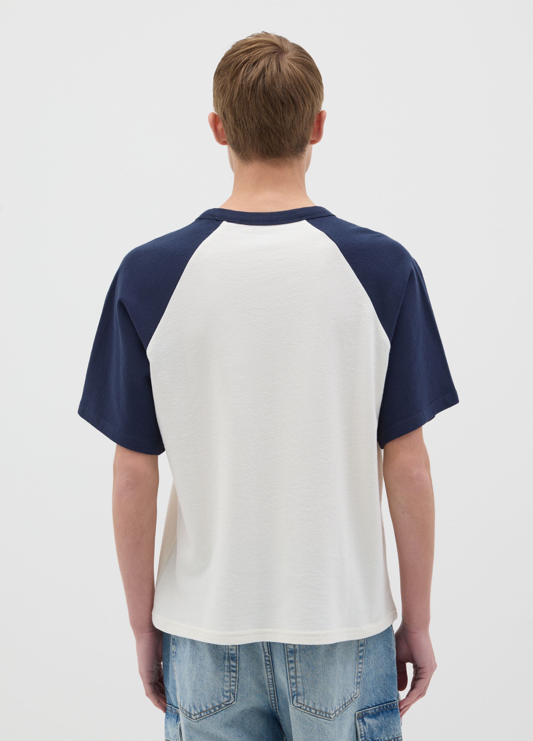 T-shirt in cotone bicolore