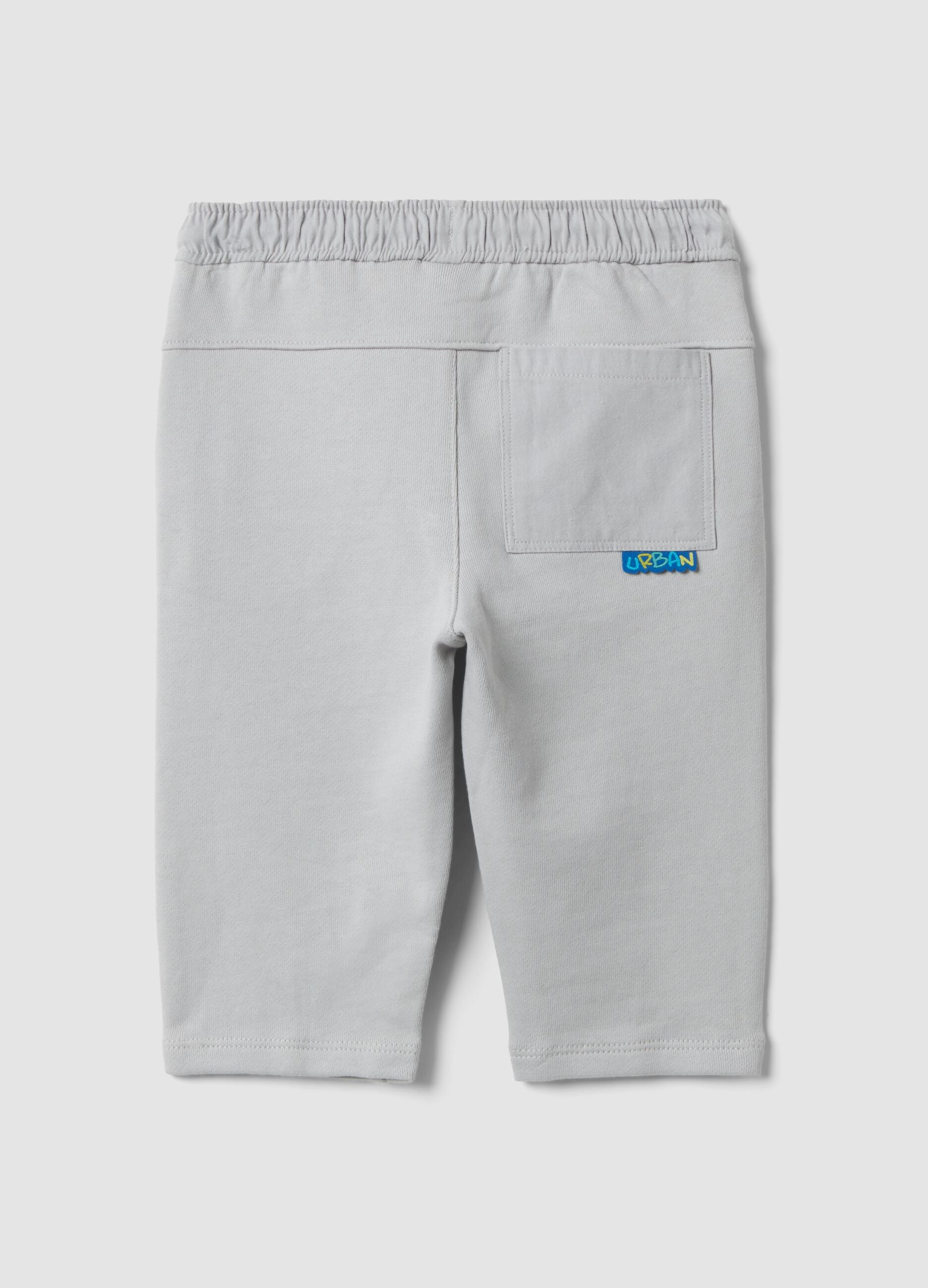 Pantaloni jogger over fit grigi in puro cotone per bimbo